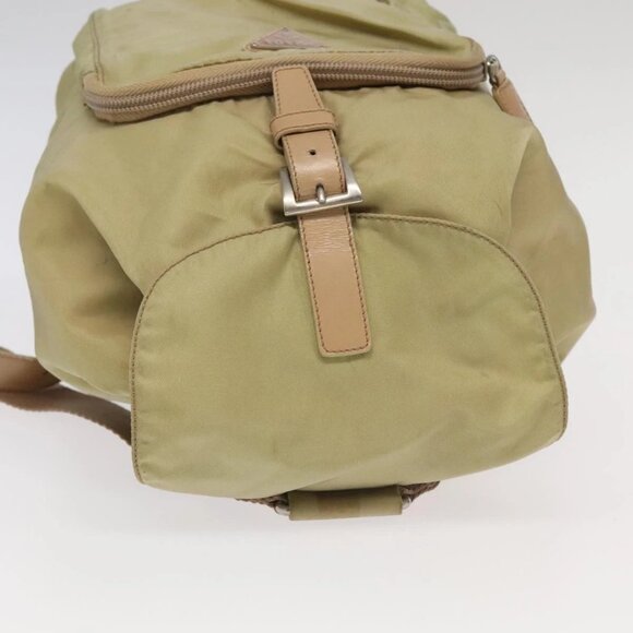 PRADA Backpack Nylon Khaki Silver Auth 98100 - Picture 6 of 16